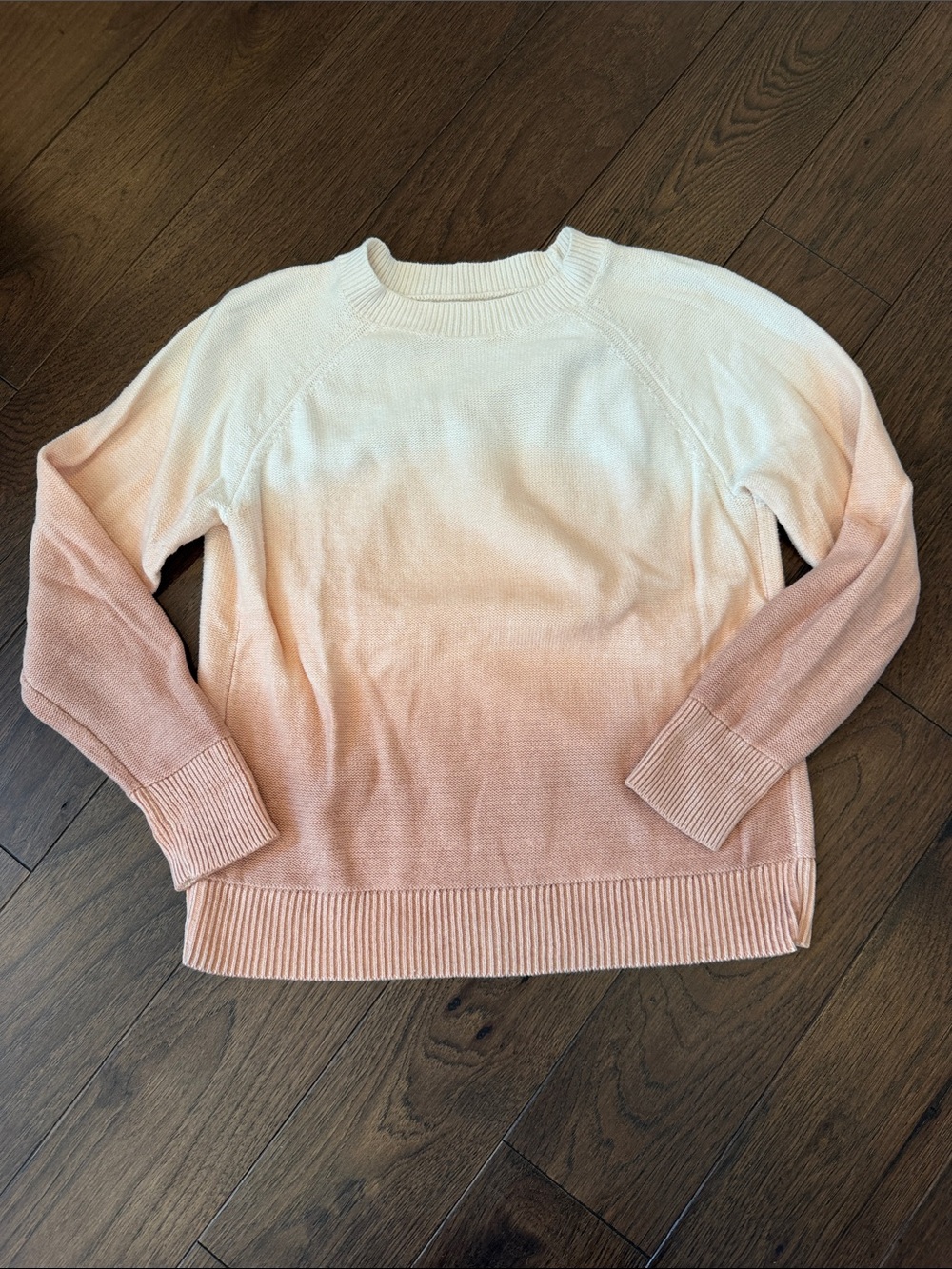 LOFT Ombré Crewneck Sweater - Cream to Blush Pink Size Small - C54-147
